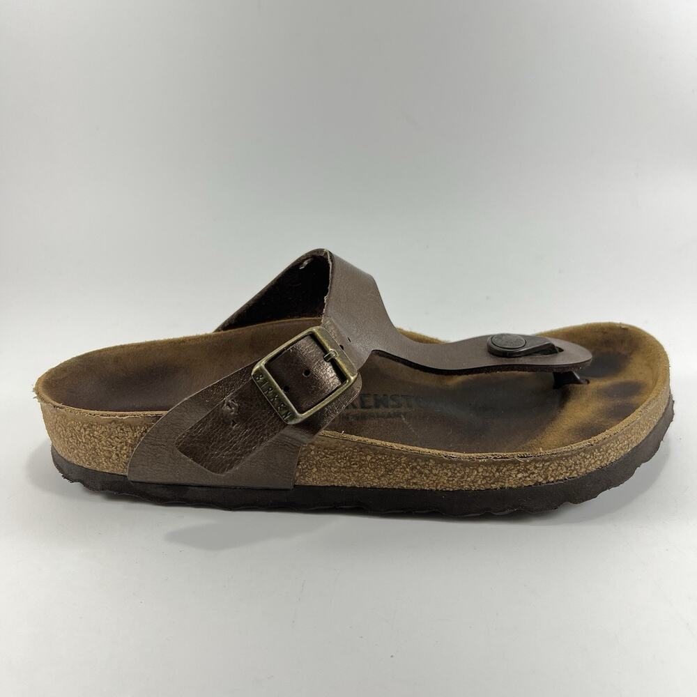 Birkenstock Gizeh Thong Sandals Women Size 36 US 5-5.5 Brown Bronze BirkoFlor